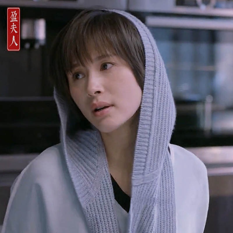 欢乐颂曲筱绡同款帽子女空调披肩围巾两用王子文睡帽毛线帽针织帽产品图