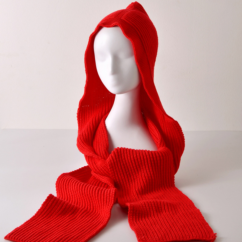 "Hat Lady's Autumn and Winter Parent-Child Joy Ode 2, Qu Xiaoxiao's same style scarf, hat and shawl dual-purpose warm knitted hat. Specification image