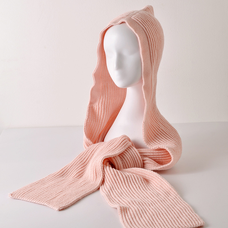 "Hat Lady's Autumn and Winter Parent-Child Joy Ode 2, Qu Xiaoxiao's same style scarf, hat and shawl dual-purpose warm knitted hat. details Picture