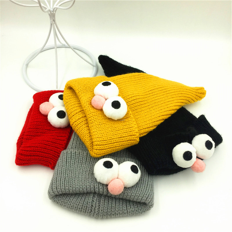 The 2017 new style of women's autumn and winter hats are cute, warm, candy-like, simple, pointed woolen hats and children's knitted hats that are versatile