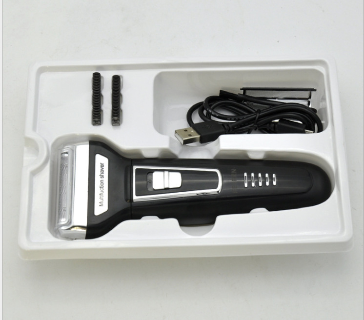 飞人6568车载USB剃须刀 往复式双头 充电 电池双用大功率剃须刀细节图