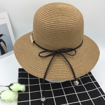 Summer Korean edition outdoor tourism beach hat Pearl bowler hat beach ladies outdoor sun hat trend thumbnail