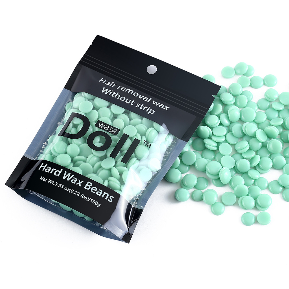 DollWax新品脱毛蜡豆100g 免纸固体热蜡袋装全身脱蜡疗粒硬蜡跨境细节图