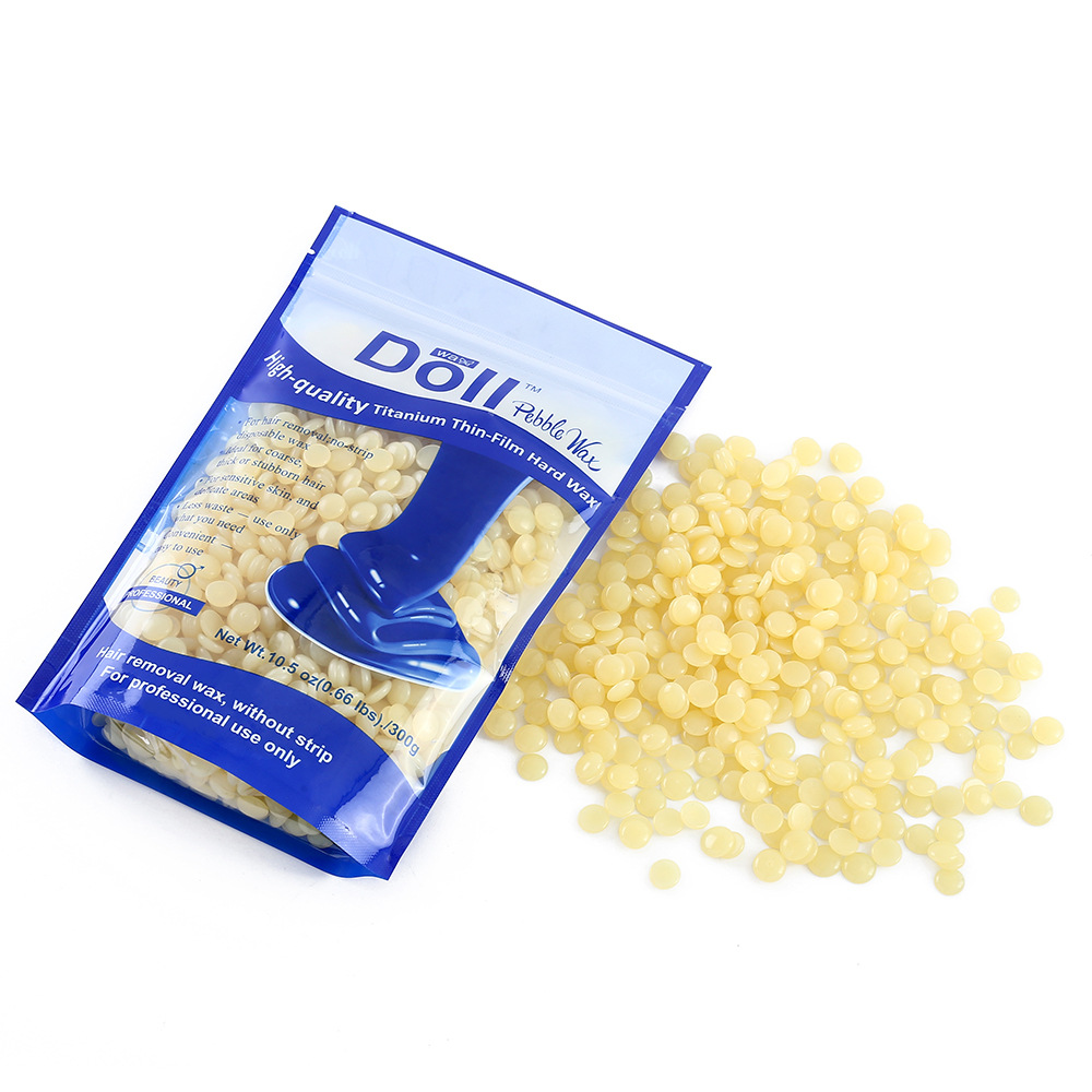DollWax Cross-border Paperless Hair Removal Wax Honey Bean 300g bag Solid Wax Bean Wax Therapy Granules 10 flavors optional hard wax Specification image