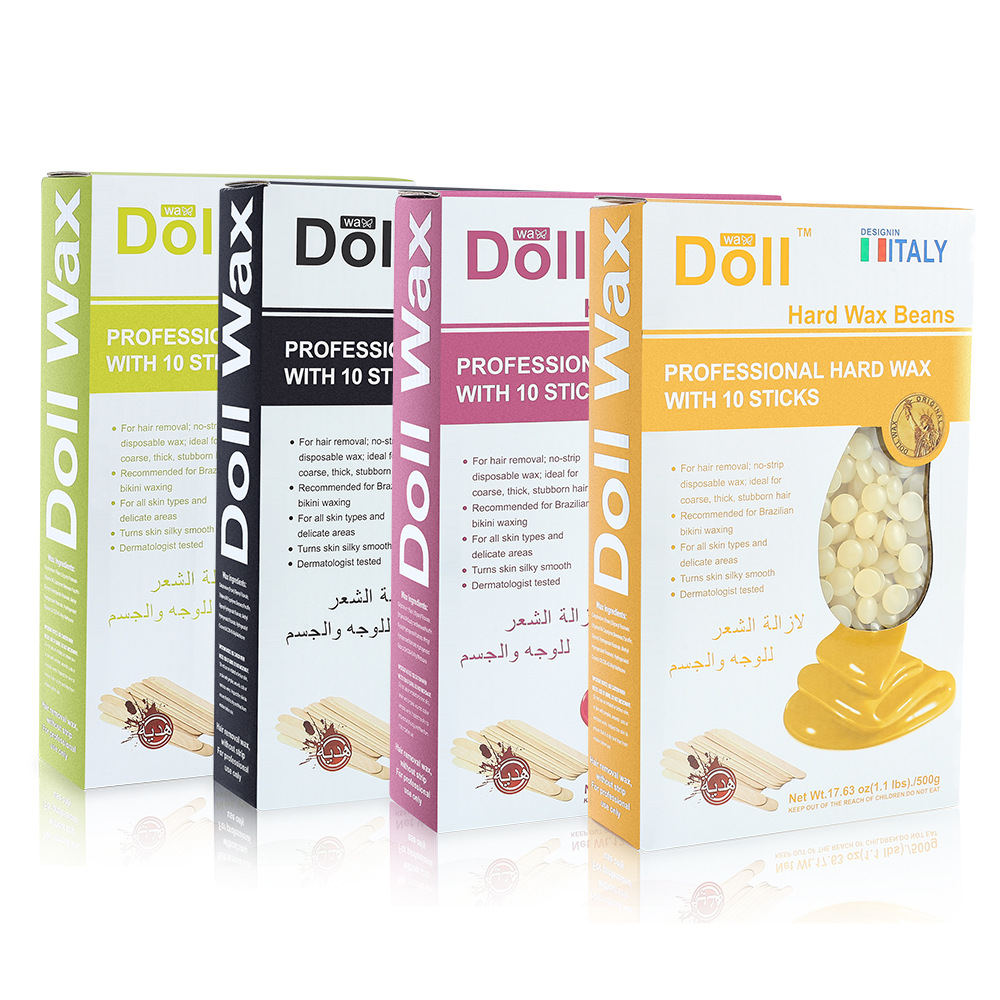 DollWax新品500g脱毛蜡豆上蜡棒套装 免纸固体热蜡大颗粒蜡疗粒