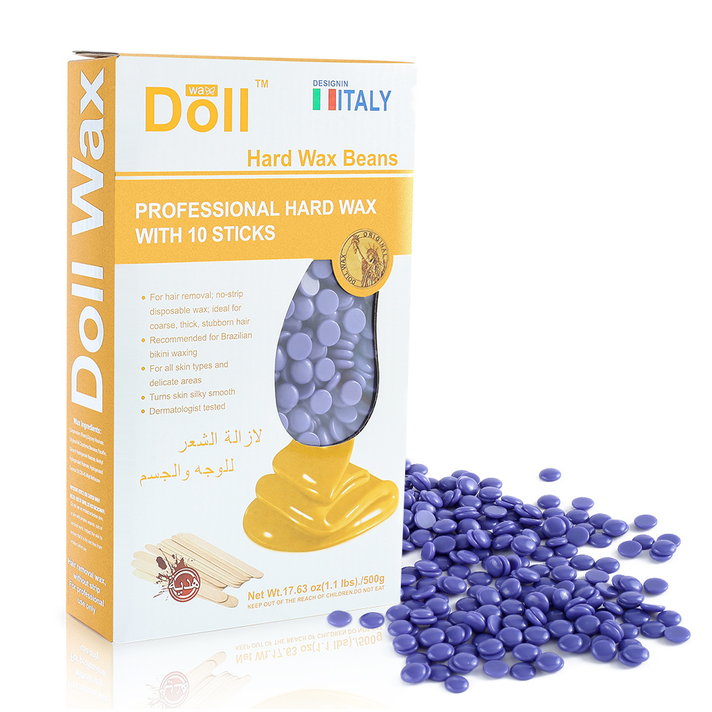 DollWax新品500g脱毛蜡豆上蜡棒套装 免纸固体热蜡大颗粒蜡疗粒产品图