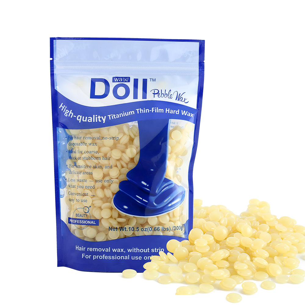 DollWax Cross-border Paperless Hair Removal Wax Honey Bean 300g bag Solid Wax Bean Wax Therapy Granules 10 flavors optional hard wax details Picture