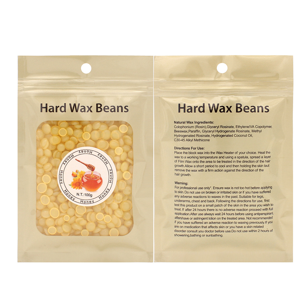 Cross-border paperless hair removal wax beans 100g solid hard wax whole body hair removal wax therapy granules bag, 10 colors available, hot wax details Picture