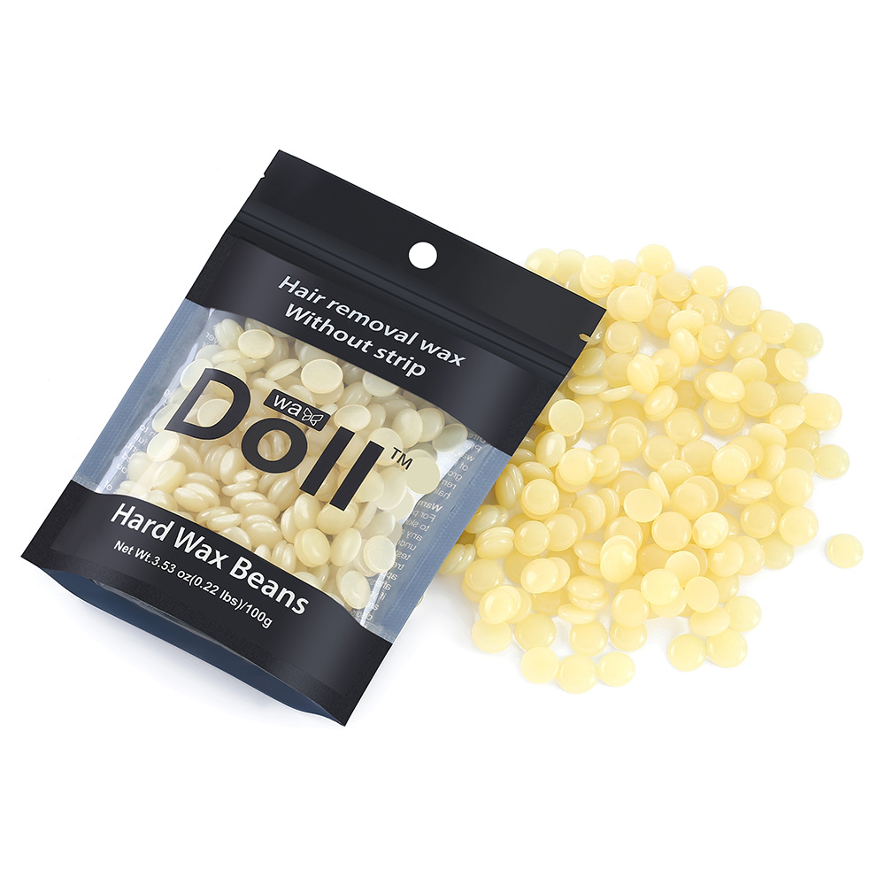 DollWax新品脱毛蜡豆100g 免纸固体热蜡袋装全身脱蜡疗粒硬蜡跨境产品图