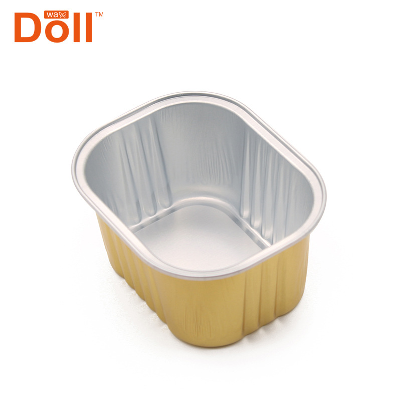 Doll Wax Wax Melting Vessel 150g Golden aluminum foil bowl Hair Removal Wax Melting Bowl Can withstand High temperature square cross-border special supply Specification image
