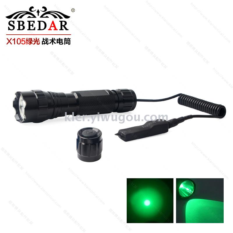 LED green light mouse tail control flashlight under sight scope