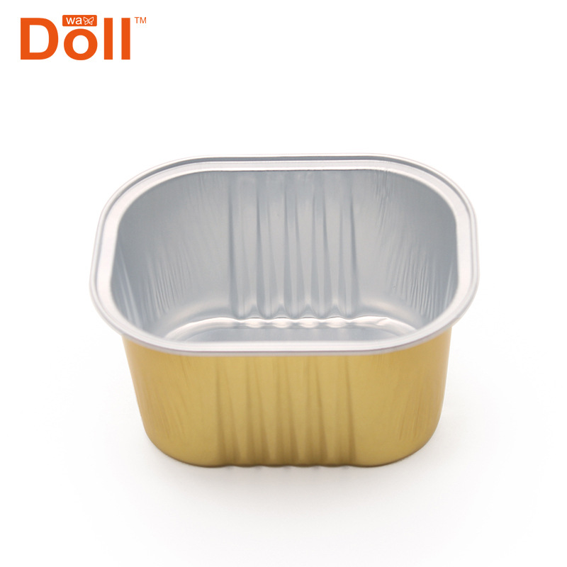 Doll Wax Wax Melting Vessel 150g Golden aluminum foil bowl Hair Removal Wax Melting Bowl Can withstand High temperature square cross-border special supply details Picture