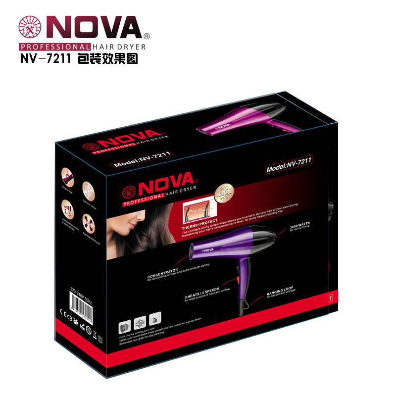 مجفف شعر منزلي عالي القدرة NovA/72211 يعمل بالمجفف كهربائي، يعمل بستة صالونات لتصفيف الشعر Application Scenario