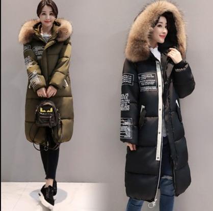 Down padded jacket women plus size couple dress students long over knee padded jacket warm padded jacket woman