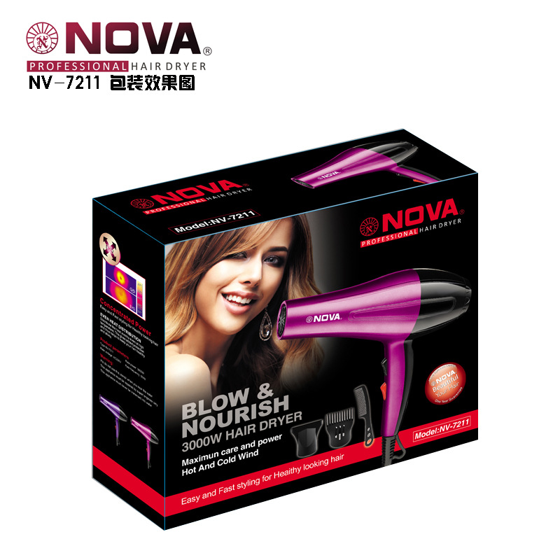 مجفف شعر منزلي عالي القدرة NovA/72211 يعمل بالمجفف كهربائي، يعمل بستة صالونات لتصفيف الشعر Specification image
