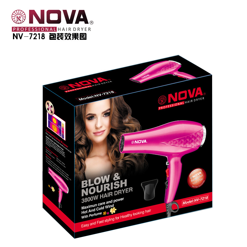مجفف شعر عالي القدرة Nova -7218، مجفف شعر منزلي، مجفف شعر حراري، مجفف شعر من ستة صالون details Picture