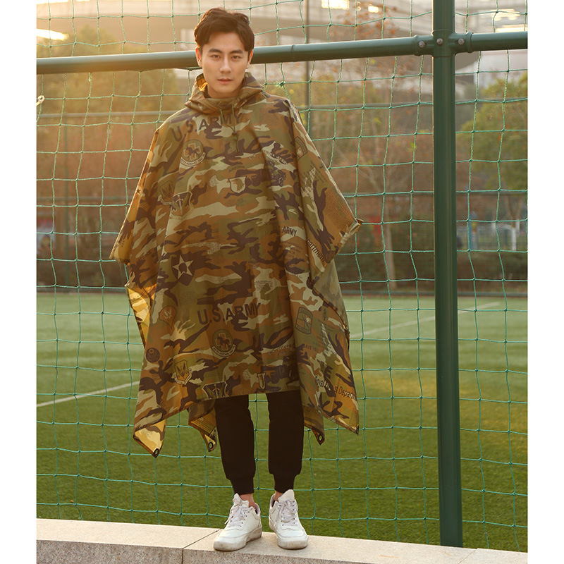 Wholesale of new outdoor camouflage raincoats, hooded capes, fashionable and creative Korean-style waterproof coats from manufacturers