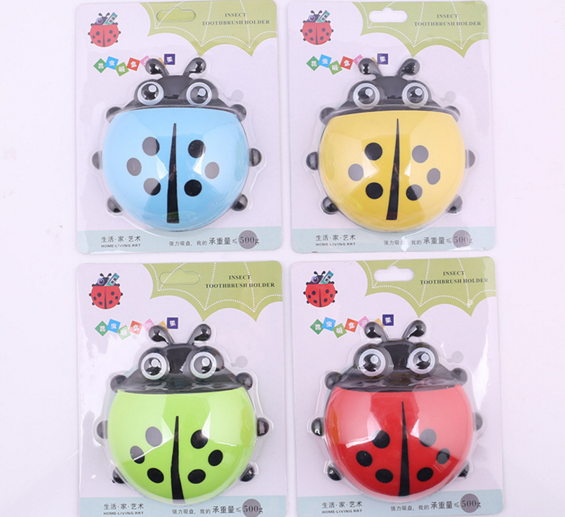 Princess House Ladybug Cute Creative Toothbrush holder Strong Suction Cup Toothbrush Toothpaste holder Specification image