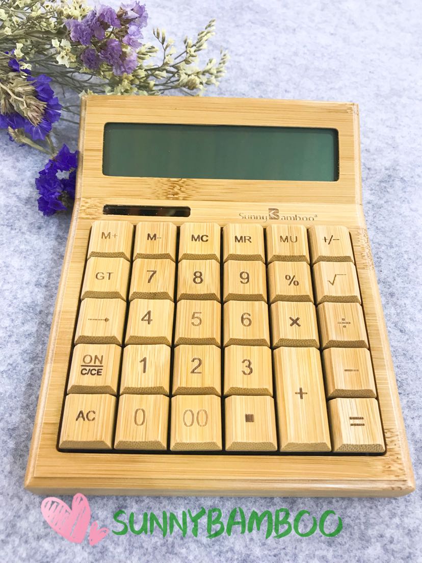 义乌好货 捷豪 竹制礼品太阳能计算器 低碳环保竹子制品