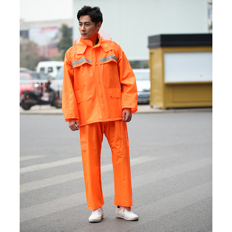 Best-selling outdoor adult raincoat sets, creative reflective strips, rain covers, rain protection tools, customized advertising logos, wholesale details Picture