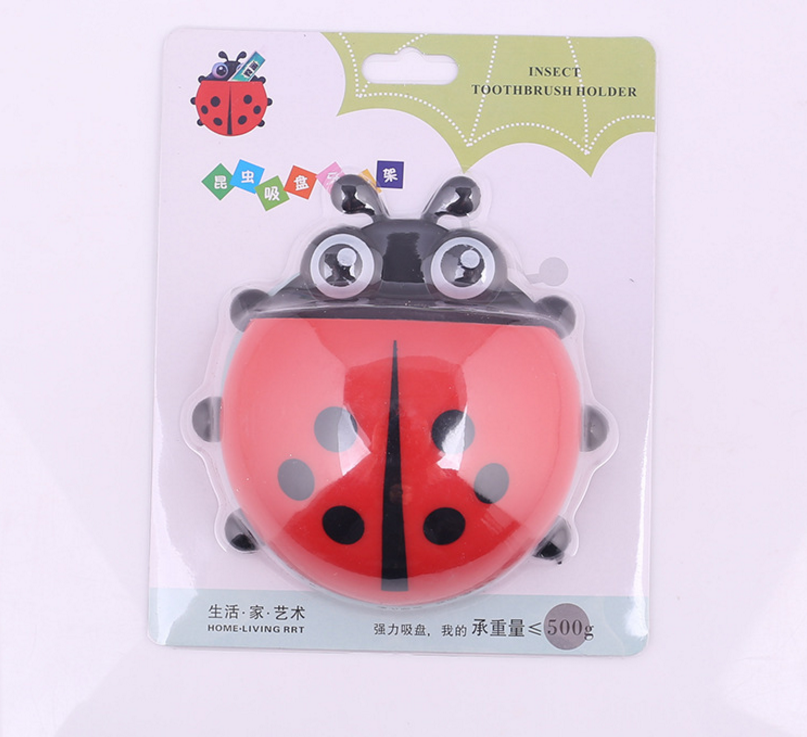Princess House Ladybug Cute Creative Toothbrush holder Strong Suction Cup Toothbrush Toothpaste holder details Picture