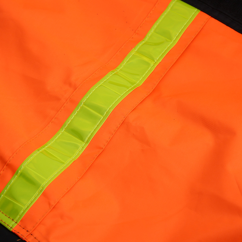 New creative and eye-catching warning raincoat set, fashionable reflective strip rain gear two-piece set, outdoor products wholesale Specification image