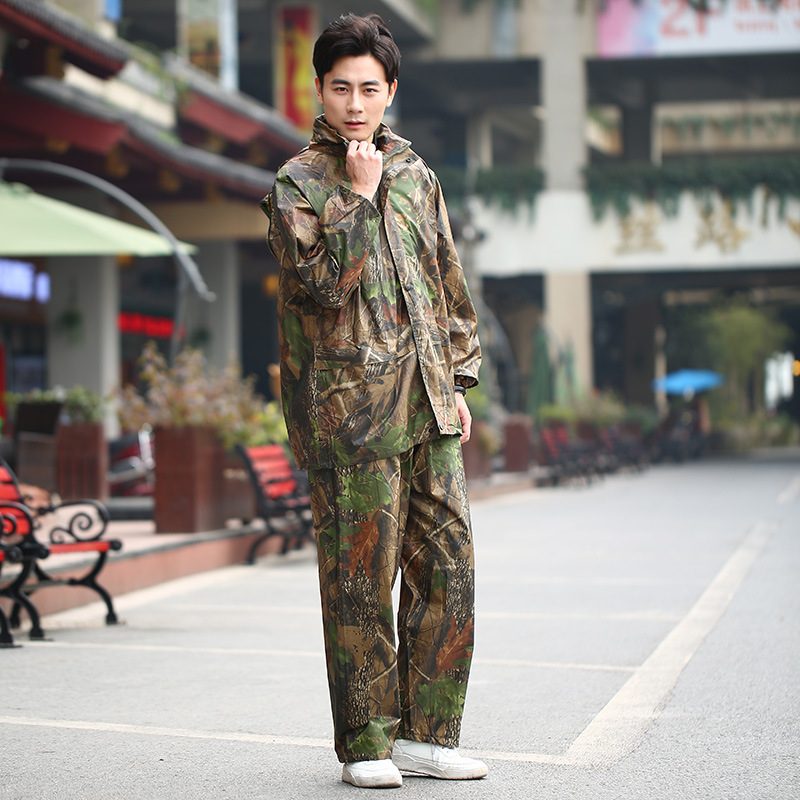 Aliexpress foreign trade adult raincoats, outdoor fashion camouflage, split raincoats, waterproof clothing manufacturer wholesale and customization details Picture