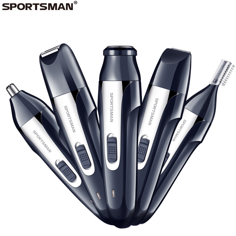 SM-420 Electric Nasal Hair Trimmer Men's USB Rechargeable Mini Razor Nostril Five-in-One Set