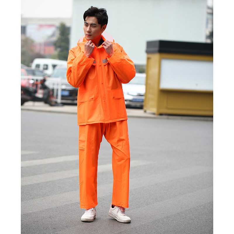 爆款户外成人雨衣套装 创意反光条雨披 防雨工具定制广告LOGO批发细节图