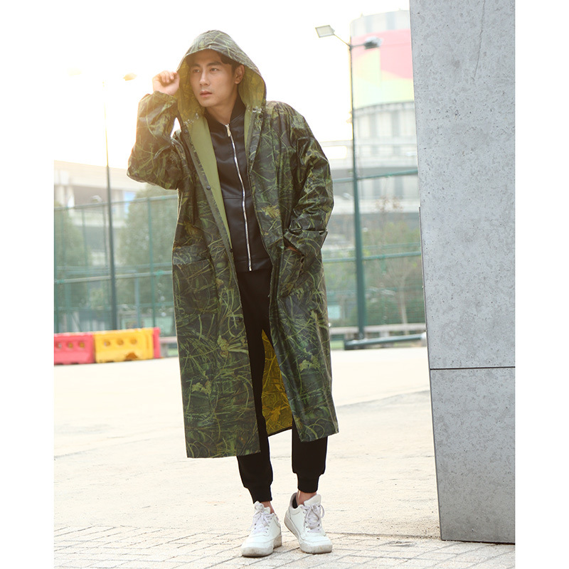 Wholesale and customized LOGO for new Korean version pvc camouflage waterproof coat and adult one-piece raincoat from the manufacturer Application Scenario