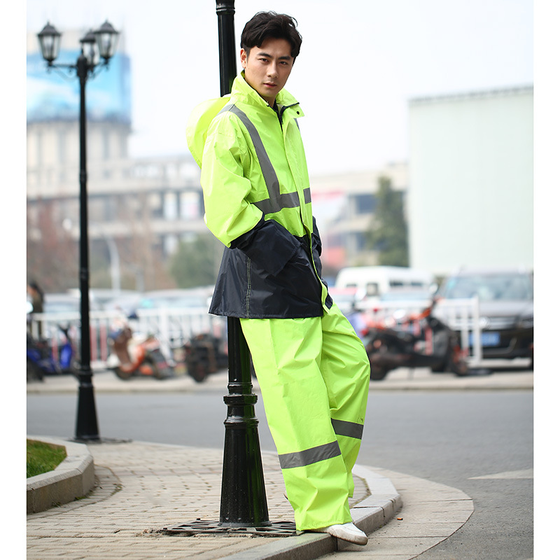 2018 Foreign trade raincoats, adult sets, outdoor reflective strips, work clothes, home daily necessities, rain gear customization and wholesale Specification image
