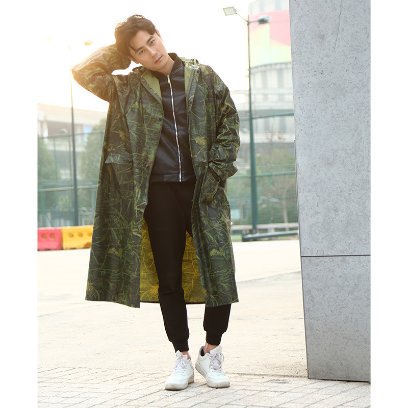Wholesale and customized LOGO for new Korean version pvc camouflage waterproof coat and adult one-piece raincoat from the manufacturer Specification image