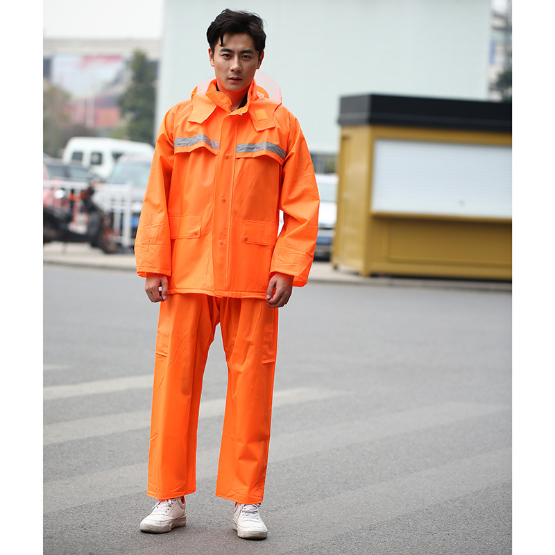 爆款户外成人雨衣套装 创意反光条雨披 防雨工具定制广告LOGO批发