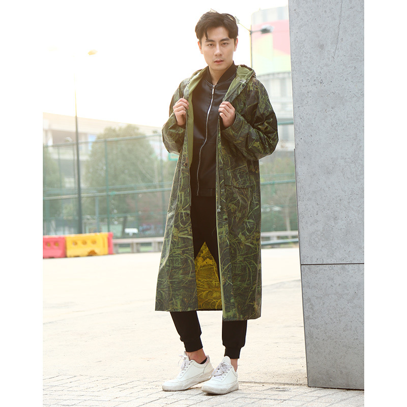 Wholesale and customized LOGO for new Korean version pvc camouflage waterproof coat and adult one-piece raincoat from the manufacturer