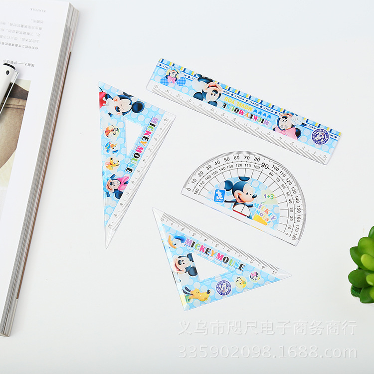 卡通学生三角板 直尺 量角器 学生学习套尺儿童礼品奖品 生日礼物