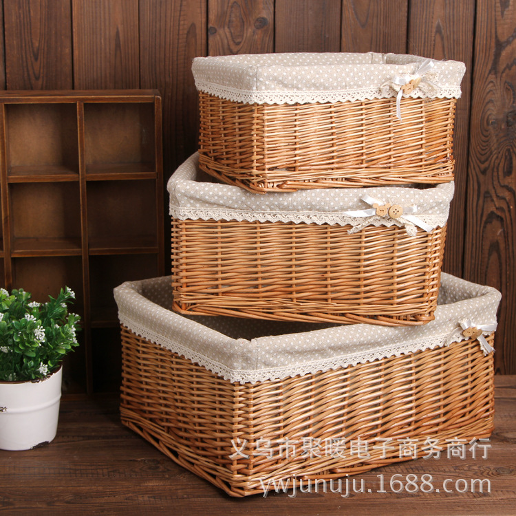 Storage basket rattan storage basket wicker dirty clothes green love snacks sundries desktop cosmetics garden cloth box thumbnail