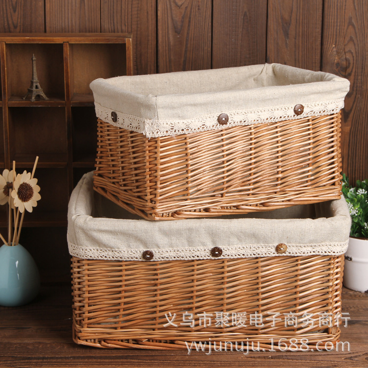 Garden rattan household daily storage, sundries storage basket, willow storage basket storage box zakka basket