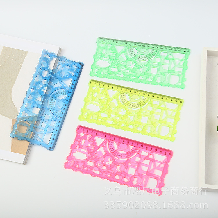 厂家直销多功能绘图 图形模板套装 儿童学生百变画板万花尺2件套