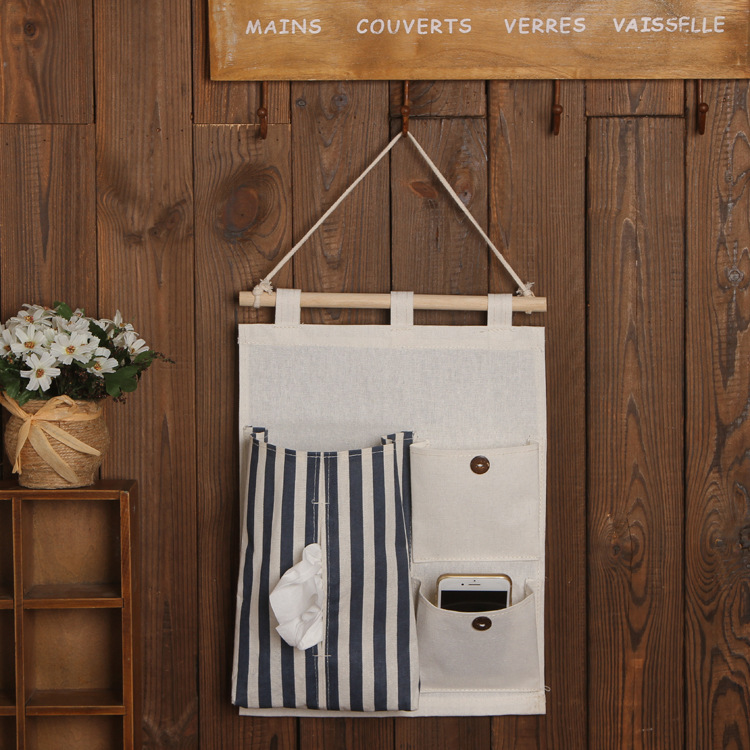 Korean new style receiving hanging bag on the wall after the door to hang the pocket toilet storage bag tissue box receiving bag hanging bag thumbnail