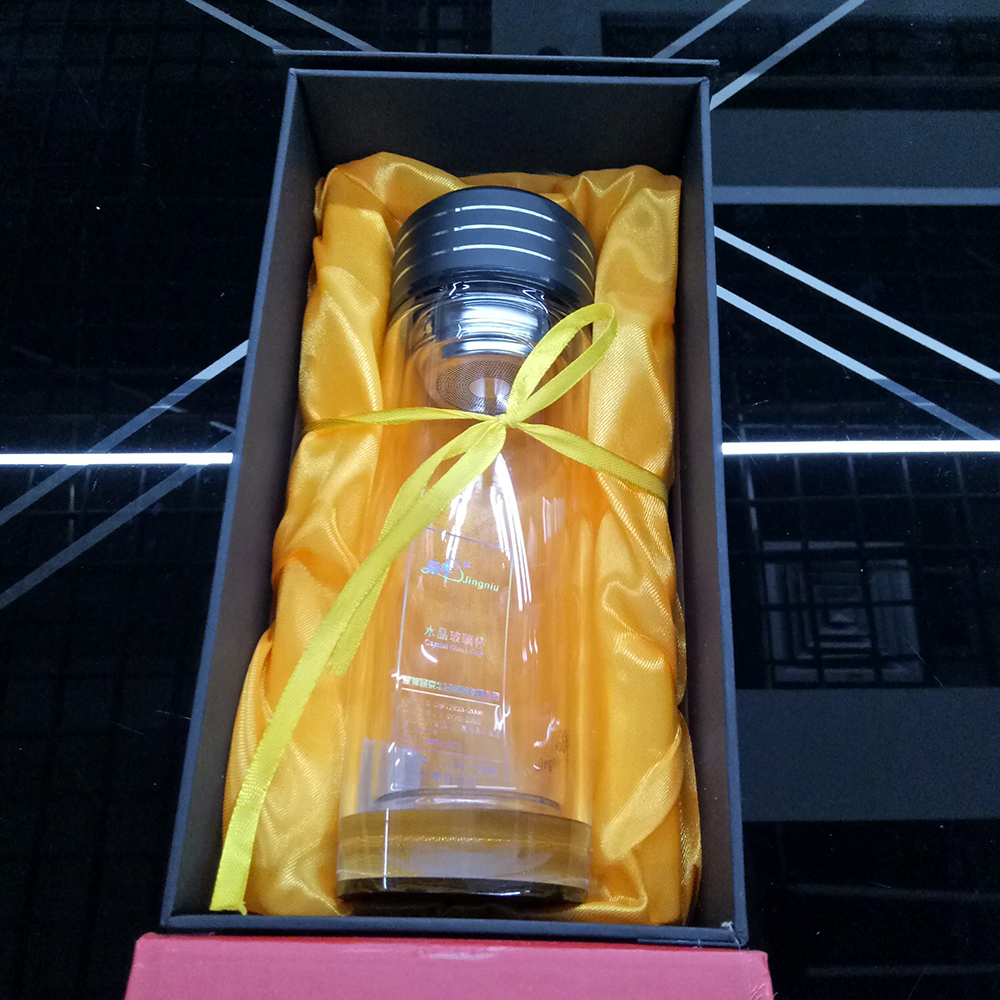 2486-C茗品礼盒装玻璃杯 双层隔热玻璃水杯 商务礼品杯