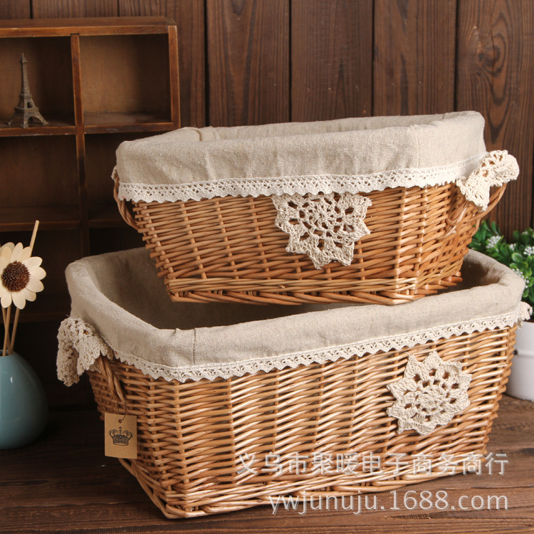 Storage basket rattan garden gathering warm home willow storage basket Cosmetics storage box storage basket dirty clothes basket wholesale