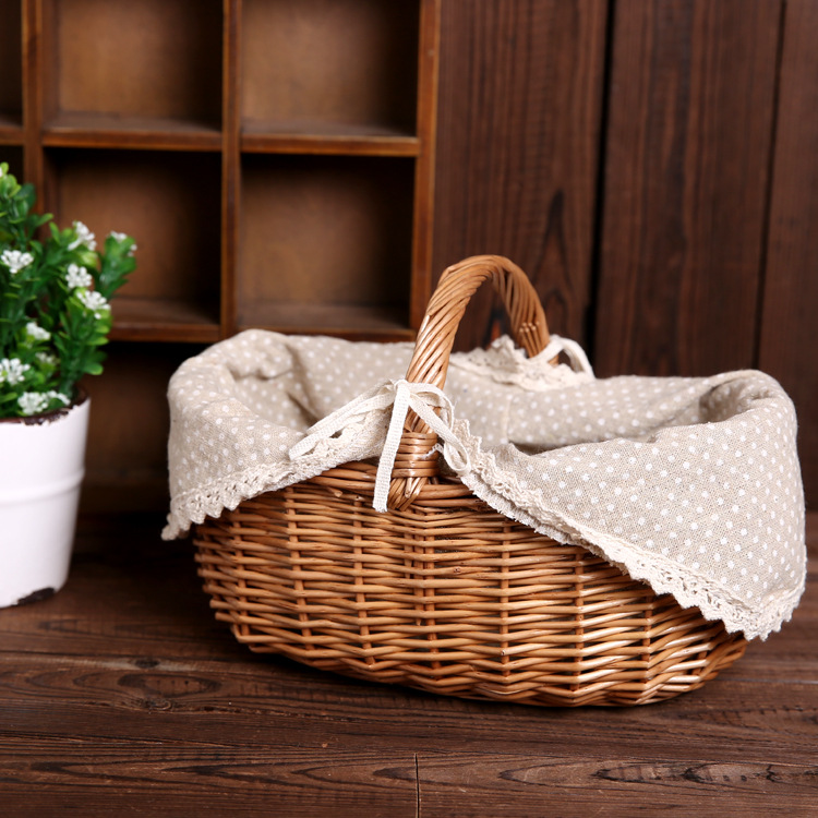 Garden mini storage basket small woven basket, with handle storage basket, willow storage non-grass rattan