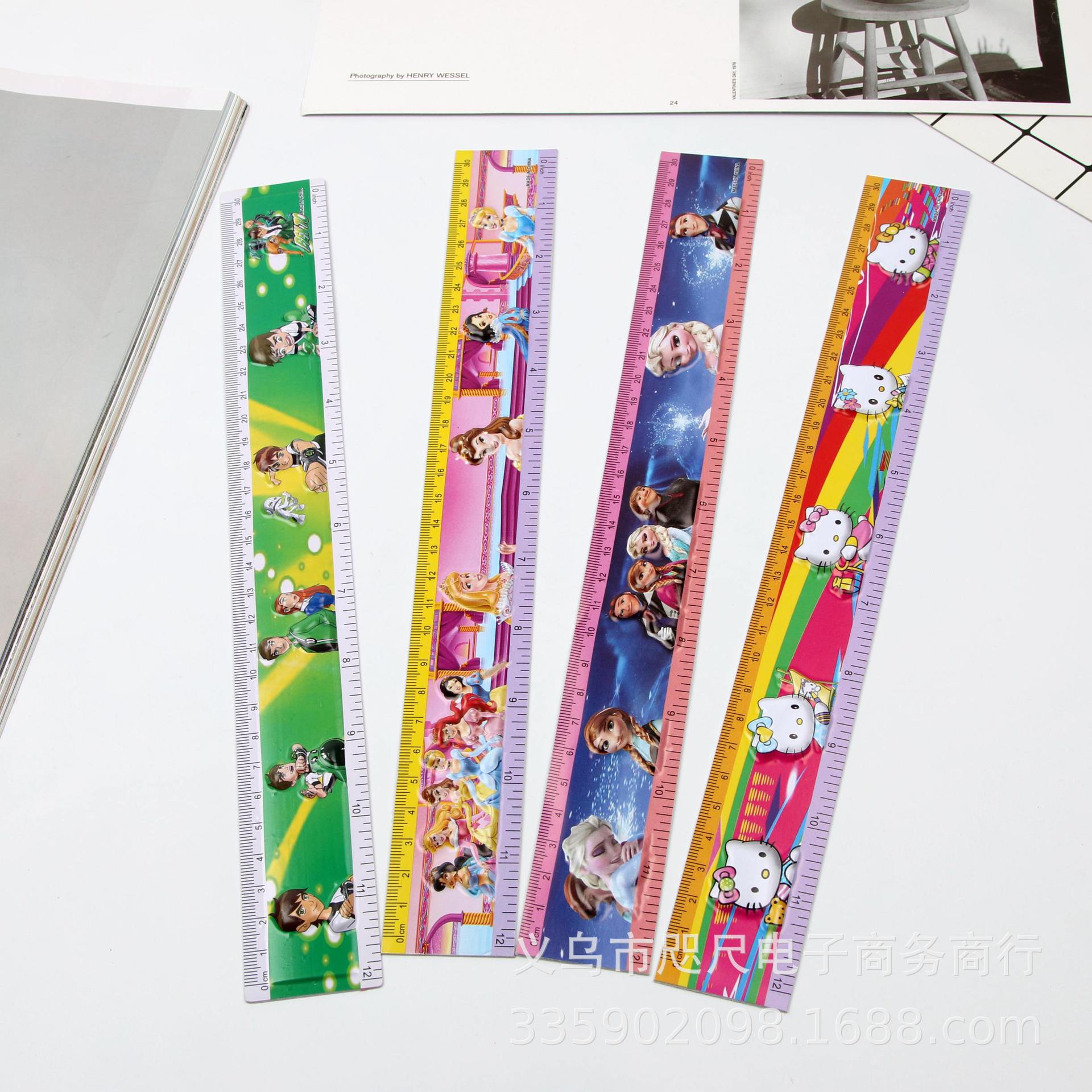 30厘米塑料尺子卡通尺子批发 学生塑料尺子 pvc直尺 学生奖品批发细节图