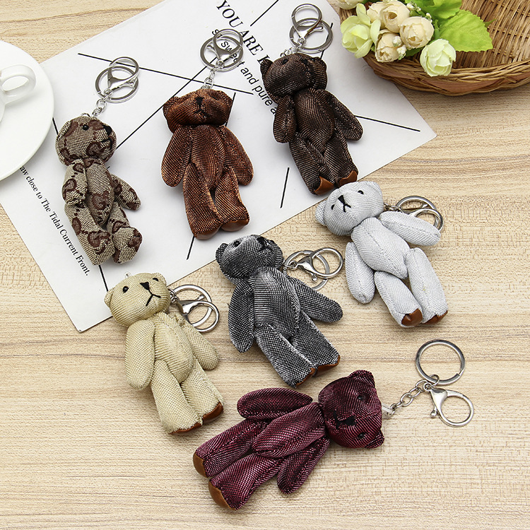 爆款关节小熊励志熊钥匙扣汽车挂件创意包包配饰热卖小礼品挂饰