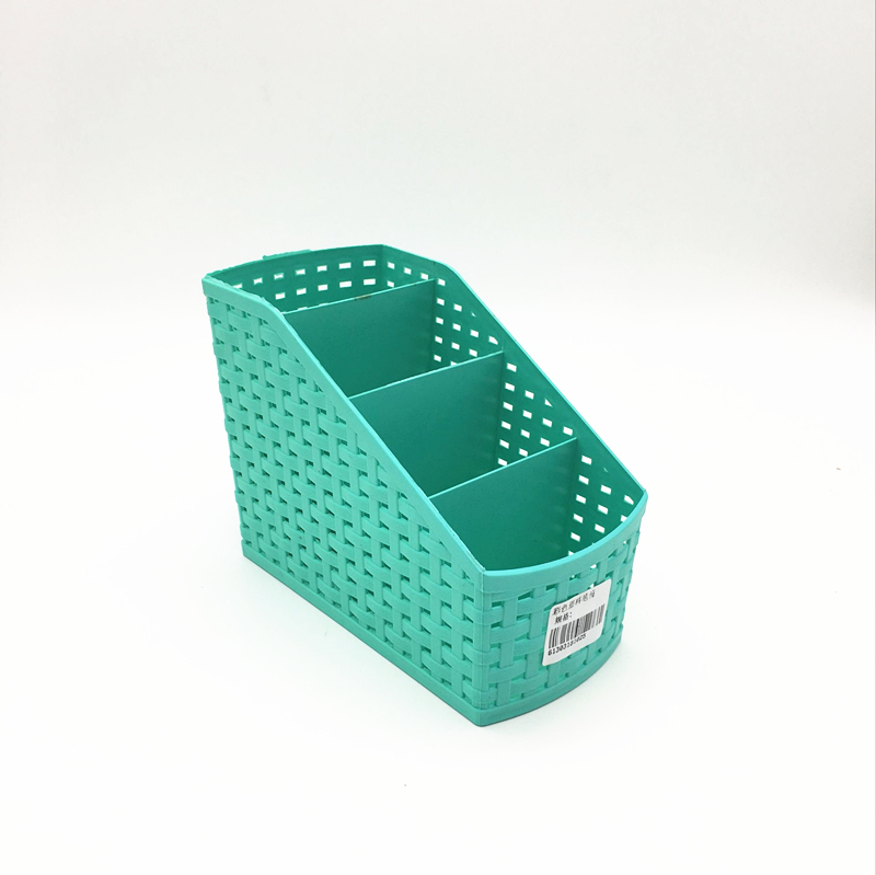 Colorful plastic pen holder, simple trapezoidal multi-functional storage box, desktop storage box