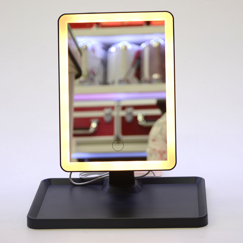 Multi-touch LED magnetic makeup mirror with small night light mobile phone stand dressing mirror iPad makeup mirror