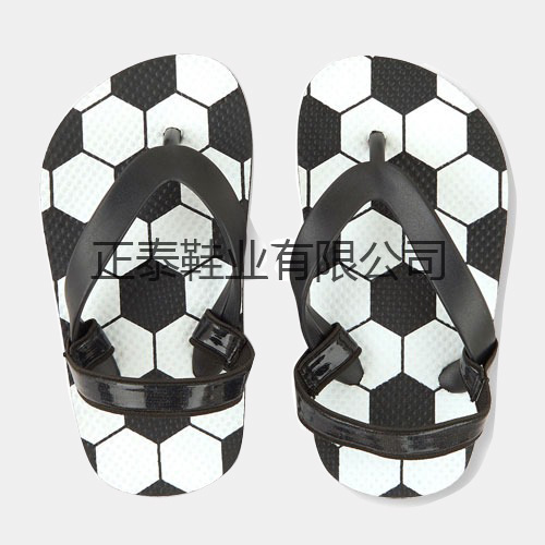 Customized children's football-patterned, elastic band, foot-hugging, beach EVA flip-flops and cooling slippers from the manufacturer