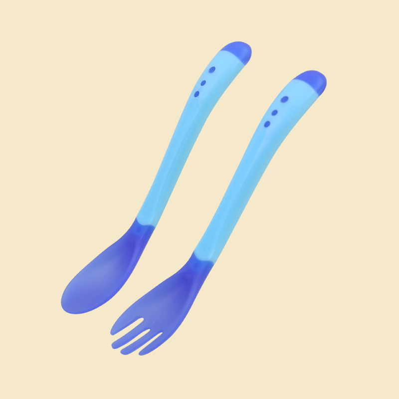 Warm Spoon/Silicone Soft-Head Soup Spoon/Baby Warm Feeding Tableware Baby Color-Changing Soup Spoon 2 Pieces Application Scenario