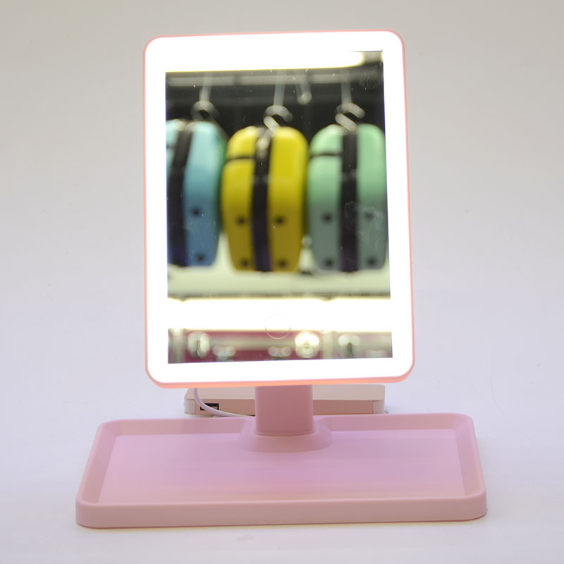 Multi-touch LED magnetic makeup mirror with small night light mobile phone stand dressing mirror iPad makeup mirror