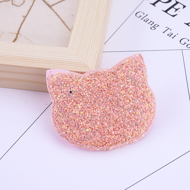 超声波压花小猫配件卡通钻石片布料发饰DIY配饰发饰发夹装饰批发产品图